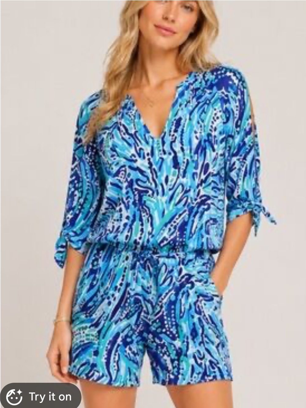 Lilly Pulitzer shoulder cut out romper